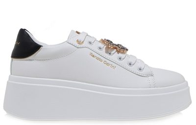 Renato Garini Γυναικέια Sneakers S119R7563I61 19R-756 Λευκό Μαύρο Χρυσό