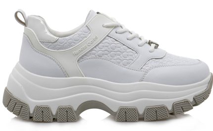 Renato Garini Γυναικεία Sneakers T119R49336F7 19R-493 ΛΕΥΚΟ ΣΤΑΜΠΑ ΛΕΥΚΟ ΒΕΡΝΙ