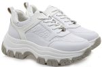 Renato Garini Γυναικεία Sneakers T119R49336F7 19R-493 ΛΕΥΚΟ ΣΤΑΜΠΑ ΛΕΥΚΟ ΒΕΡΝΙ