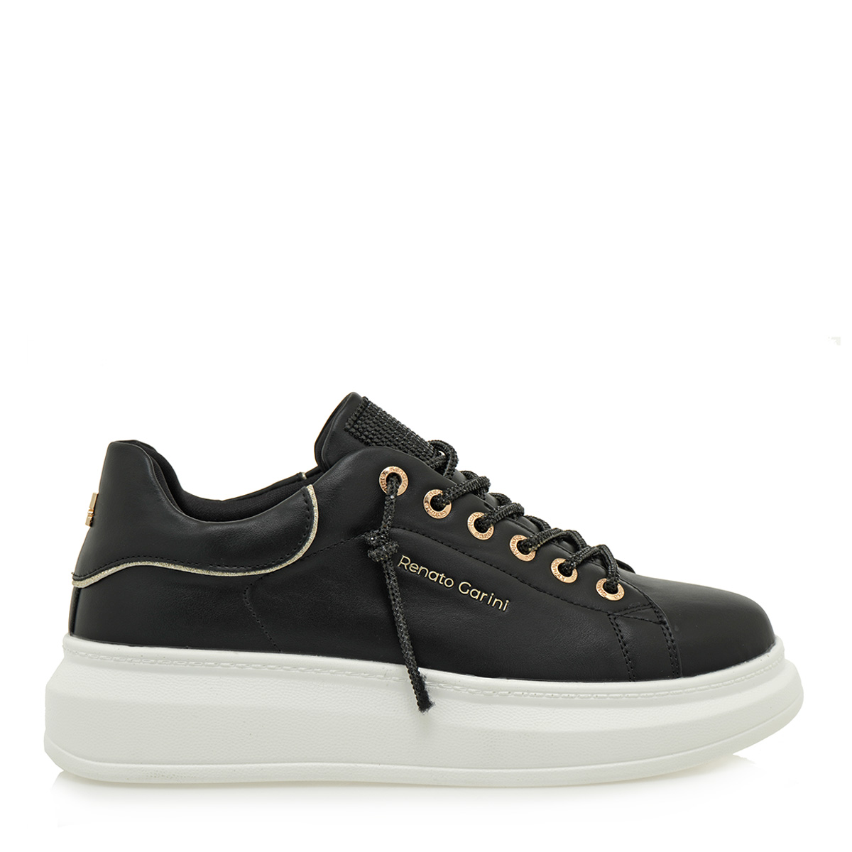Renato Garini Γυναικεία  Sneakers T119R53223F6 19R-532 Μαύρο Στρας Πλατίνα