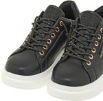 Renato Garini Γυναικεία Sneakers T119R53223F6 19R-532 Μαύρο Στρας Πλατίνα