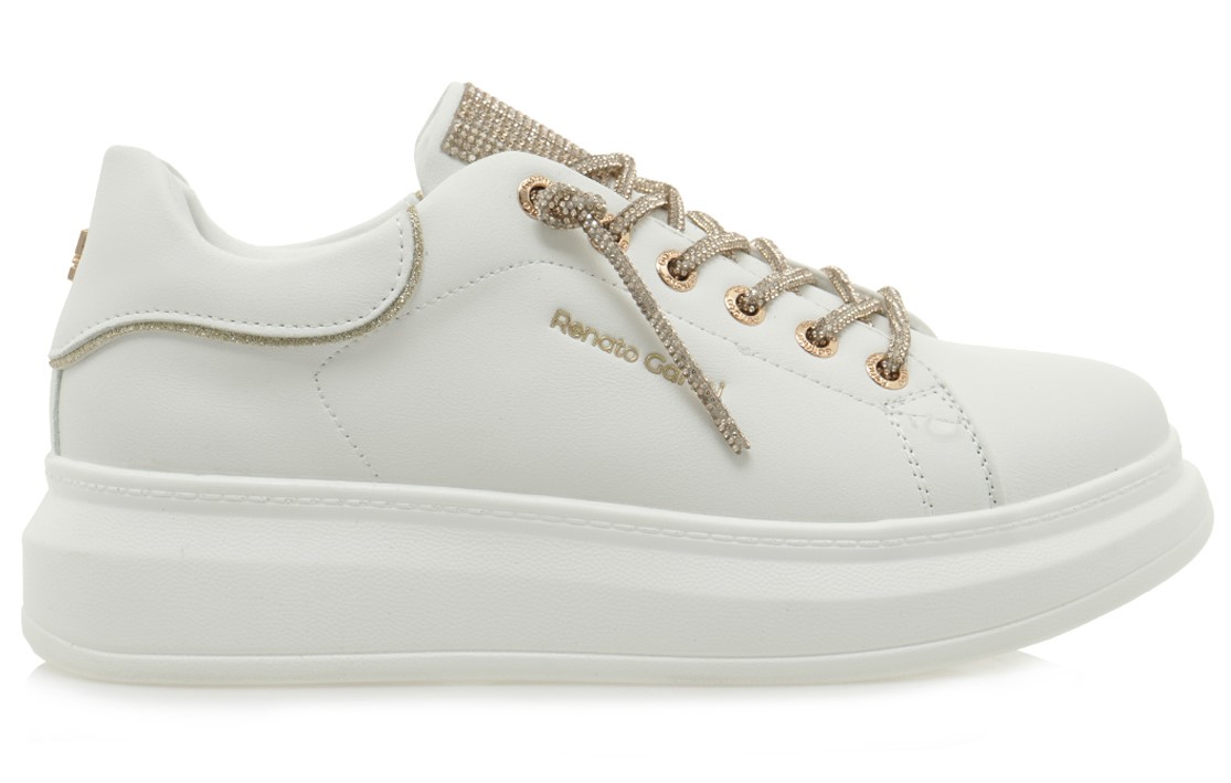 Renato Garini Γυναικεία Sneakers T119R53223F8 19R-532 Λευκό Χρυσό Στρας