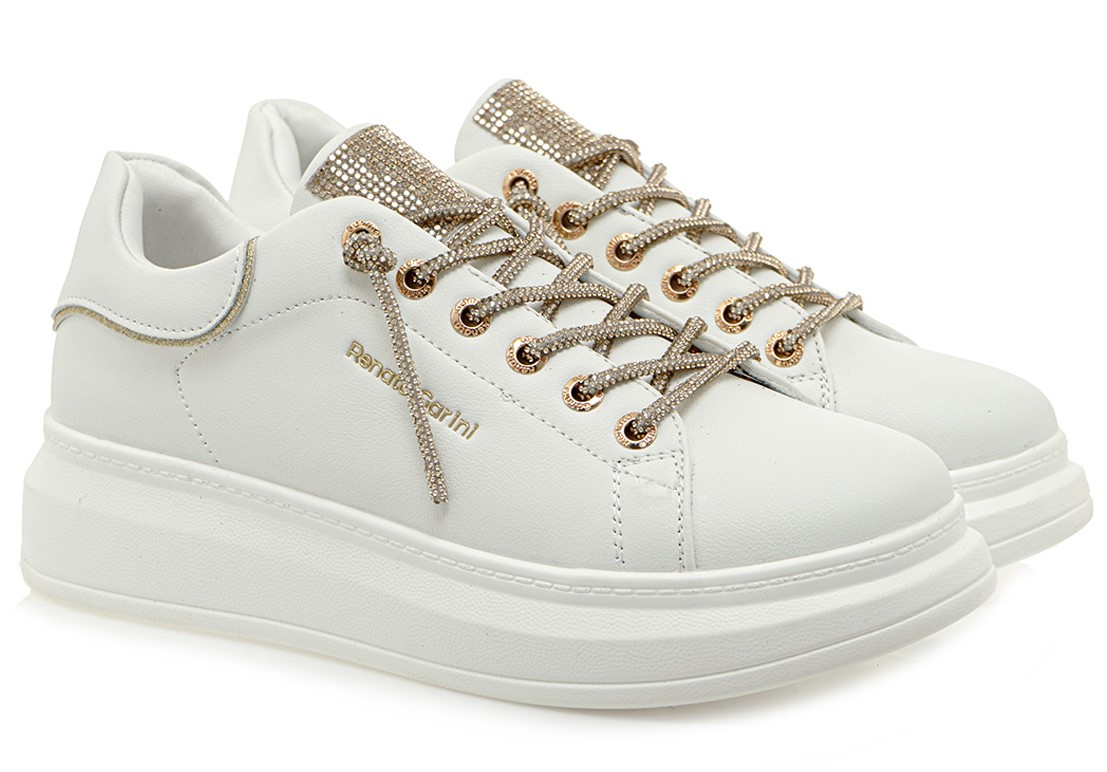 Renato Garini Γυναικεία Sneakers T119R53223F8 19R-532 Λευκό Χρυσό Στρας