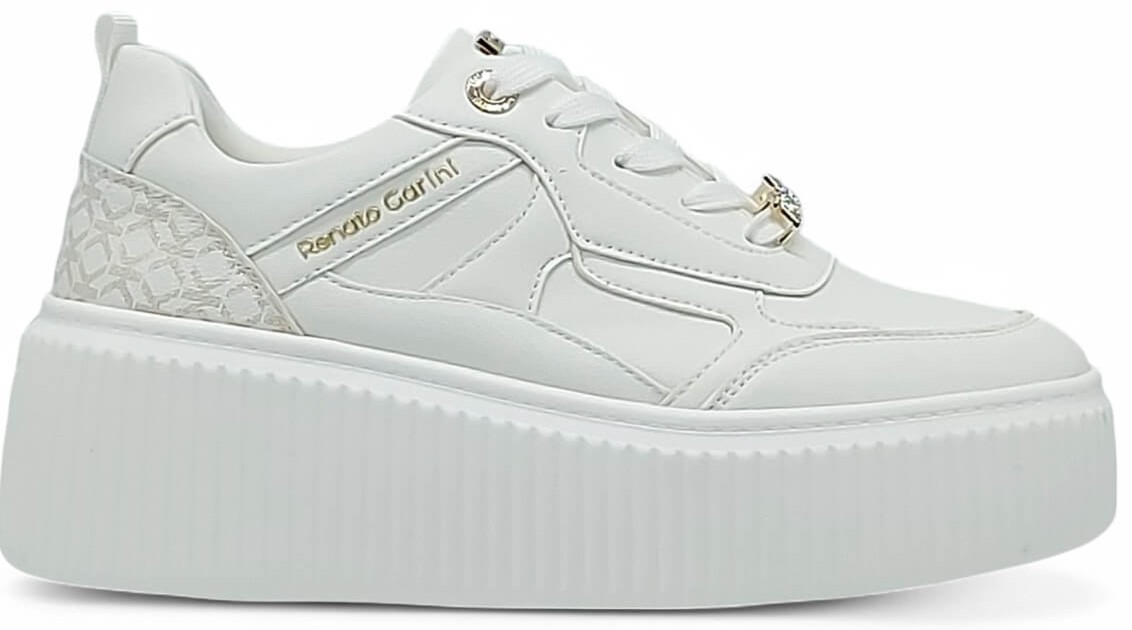Renato Garini Γυναικεία Sneakers U119R530308E 19R-530 Λευκό Πλατίνα Στάμπα