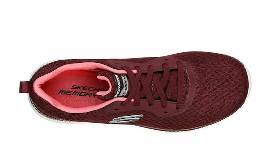 Skechers Γυναικείο Αθλητικό  Mesh Lase Up Memory Foam 12606 Μπορντό