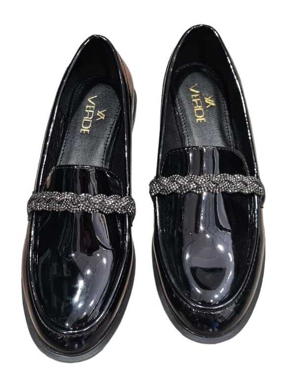 Verde Γυναικεία Loafer 28-3698 Μαύρο