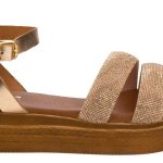 J&C Γυναικεία Flatform Πέδιλα NK-640 Μπρονζέ