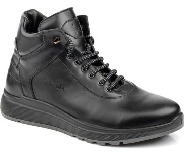 Boxer Ανδρικά Δερμάτινα Ανατομικά Μποτάκια 43005 15-011 Μαύρο