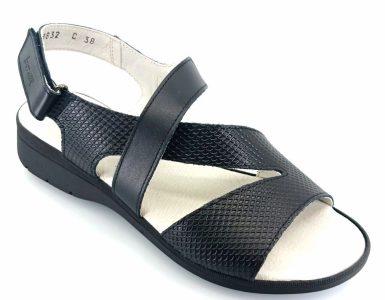 Boxer Γυναικεία Πέδιλα Δερμάτινα Comfort 58832 15-111 Μαύρο