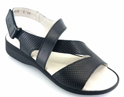 Boxer Γυναικεία Πέδιλα Δερμάτινα Comfort 58832 15-111 Μαύρο