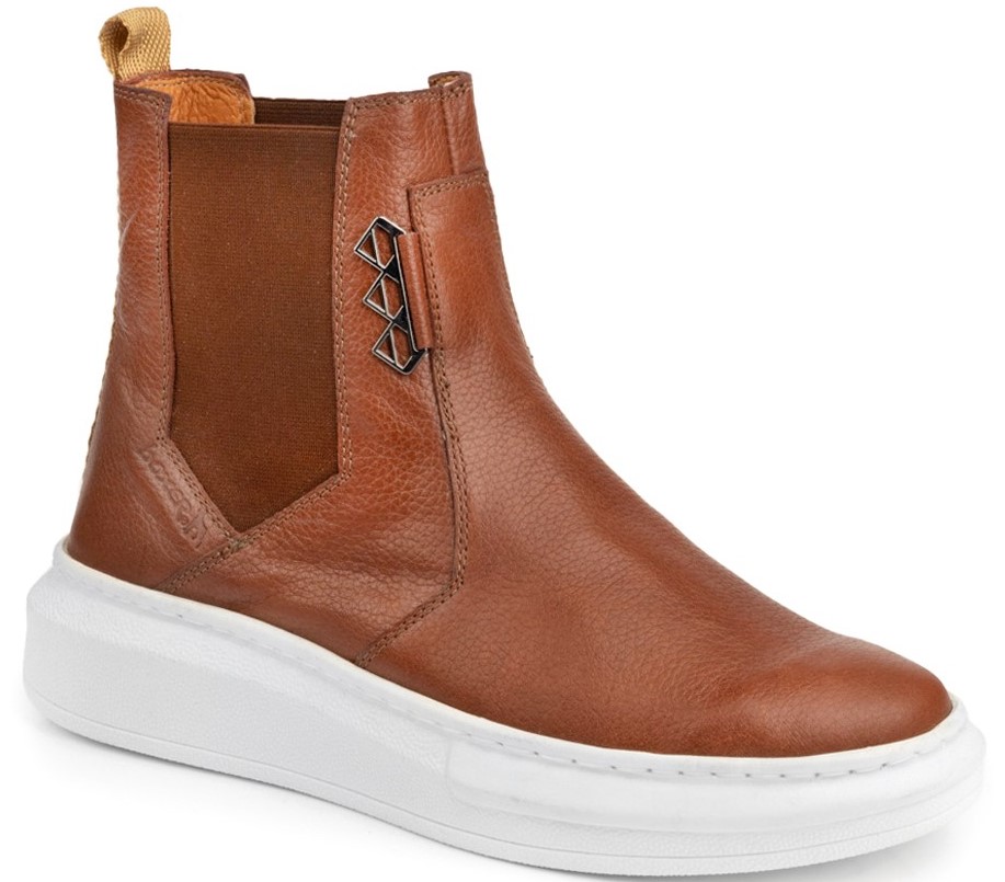 Boxer Γυναικεία Δερμάτινα Ανατομικά Μποτάκια 52944 14-319 Ταμπά