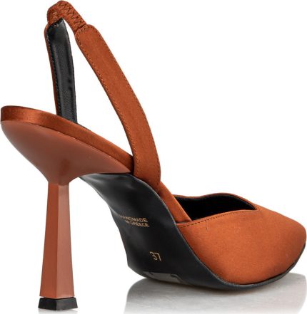 Envie Γυναικεία Satin Slingback Γόβα Ε02-14050 Καφε
