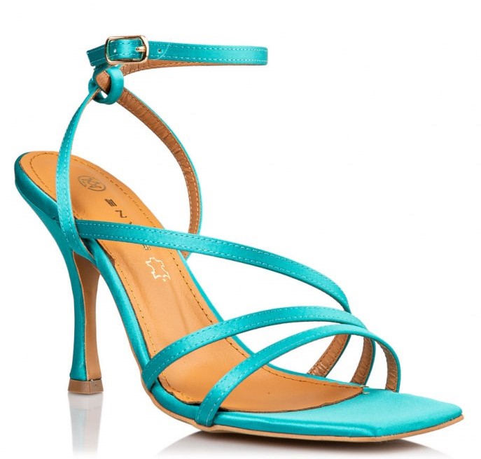 Envie Γυναικείο Πέδιλα Wraparound Satin E02-17050-65 Πετρόλ