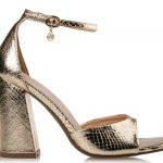 Envie Γυναικεία Πέδιλα BLOCK HEEL SANDALS E42-17159-59 Χρυσό