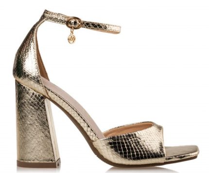 Envie Γυναικεία Πέδιλα BLOCK HEEL SANDALS E42-17159-59 Χρυσό