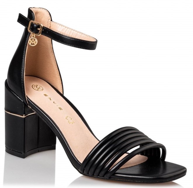 Envie Γυναικέια BLOCK HEEL Πέδιλα E45-17141-34 Μαύρο