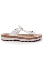 Fantasy sandals Γυναικεία Ανατομική παντόφλα S9004 Λευκό Περλέ
