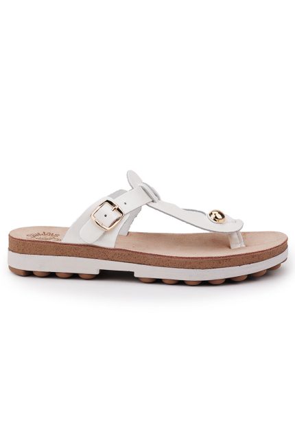 Fantasy sandals Γυναικεία Ανατομική παντόφλα S9004 Λευκό Περλέ