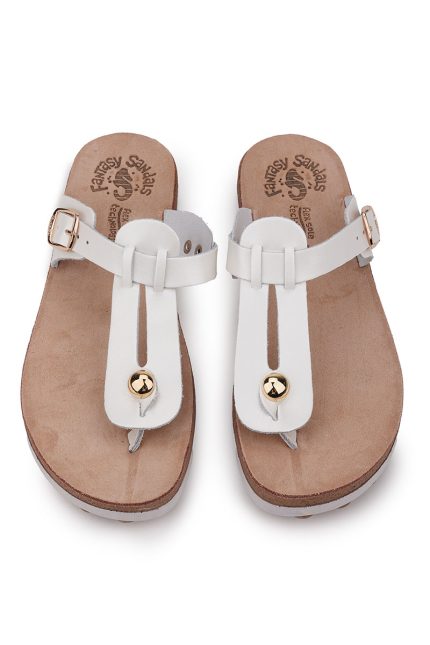Fantasy sandals Γυναικεία Ανατομική παντόφλα S9004 Λευκό Περλέ