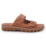 Fantasy Sandals Γυναικεία Ανατομική Δερμάτινη Παντόφλα S9047 Filipa Cappucino