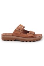Fantasy Sandals Γυναικεία Ανατομική Δερμάτινη Παντόφλα S9047 Filipa Cappucino