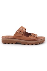 Fantasy Sandals Γυναικεία Ανατομική Δερμάτινη Παντόφλα S9047 Filipa Cappucino