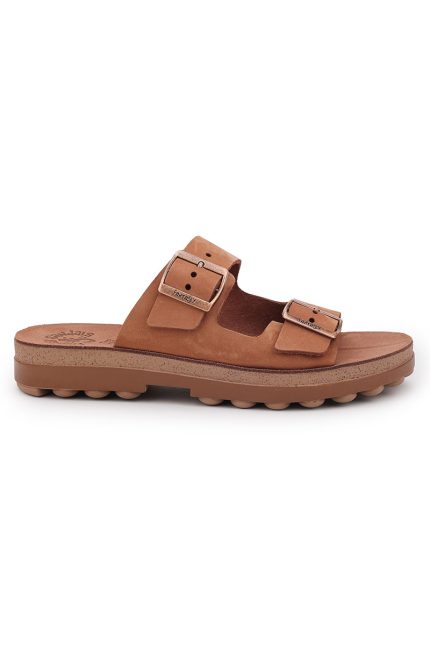 Fantasy Sandals Γυναικεία Ανατομική Δερμάτινη Παντόφλα S9047 Filipa Cappucino