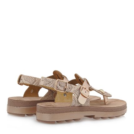 Fantasy Sandals Γυναικεία Ανατομικά πέδιλα S9005 marlena Ροζ-Χρυσό Lizard