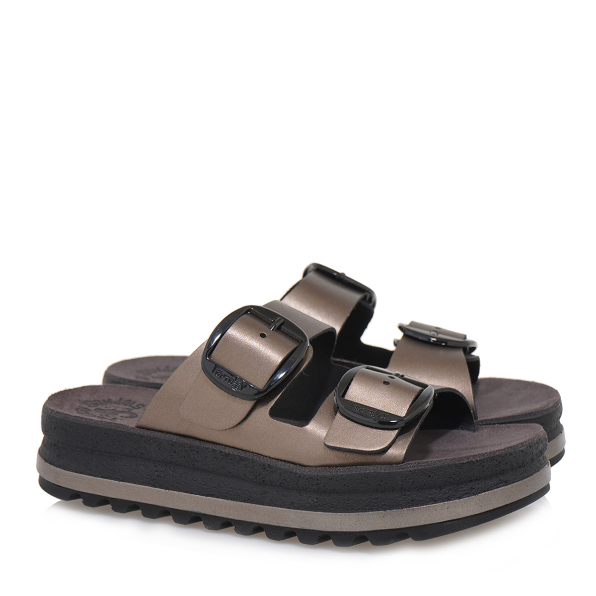 Fantasy Sandals Γυναικεία Ανατομική Παντόφλα S113 Gogo Ανθρακί Περλέ