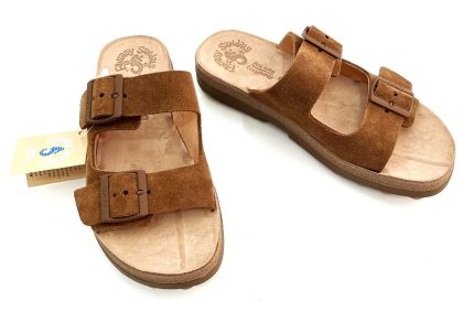 Fantasy Sandals Γυναικεία Ανατομική Δερμάτινη Παντόφλα S9047 Filipa Καφέ