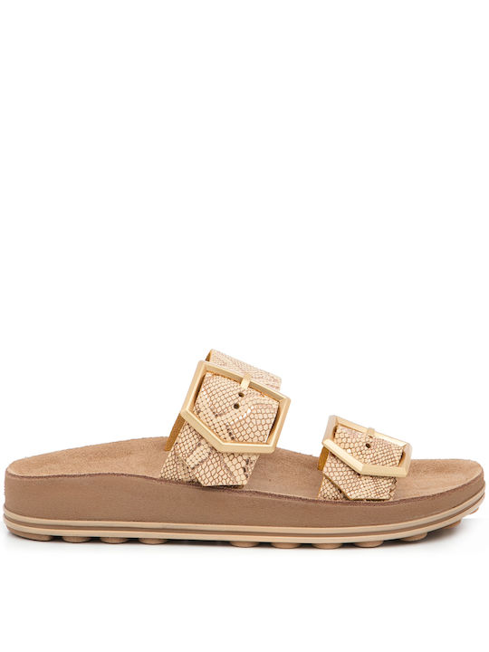 Fantasy Sandals Γυναικεία παντόφλα ανατομική S331 Taylor rosegold lizard Fantasy Sandals Γυναικεία παντόφλα ανατομική S331 Taylor rosegold lizard