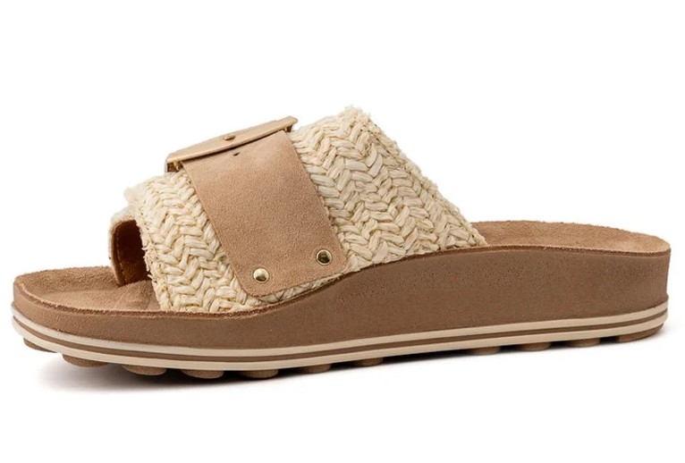 Fantasy Sandals Γυναικεία Ανατομική Παντόφλα Korina s335 Vanilla raffia