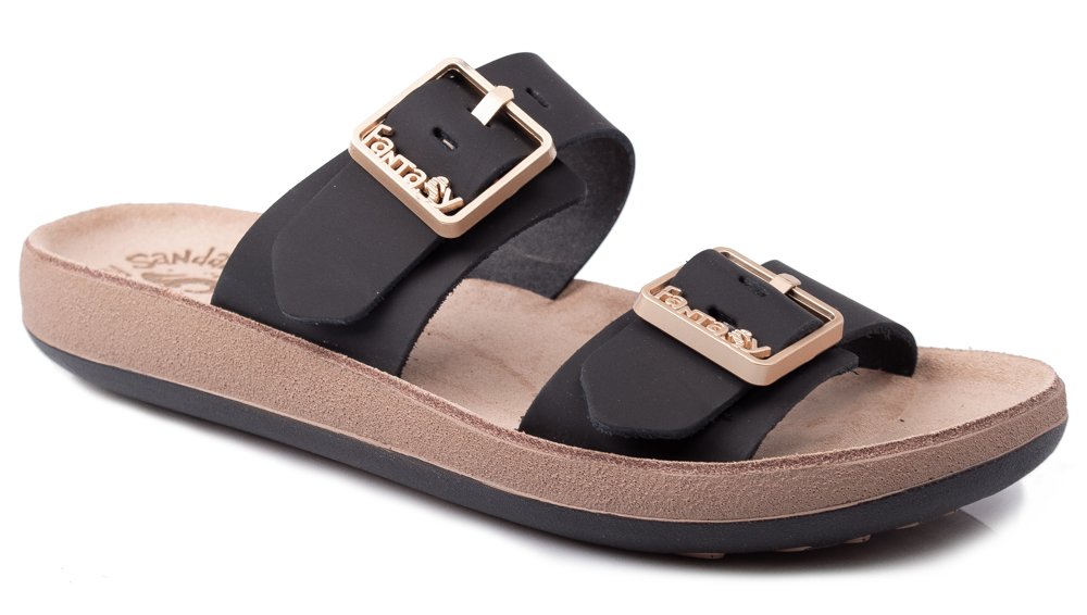 Fantasy Sandals Γυναικεία Ανατομική Παντόφλα S900 Tessa Μαύρο Fantasy Sandals Γυναικεία Ανατομική Παντόφλα S900 Tessa Μαύρο