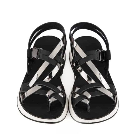 Fantasy Sandals Γυναικεία Ανατομικά πέδιλα S88 LANA Μαύρο/ Ατσαλί