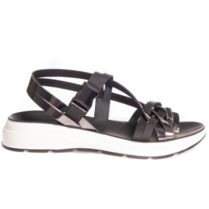 Fantasy Sandals Γυναικεία Ανατομικά πέδιλα S88 LANA Μαύρο/ Ατσαλί