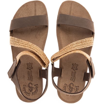 Fantasy Sandals Γυναικείο Ανατομικό Πέδιλο s9037 Natasha Καφέ