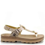 Fantasy Sandals Γυναικεία Ανατομικά πέδιλα S9005 marlena Ροζ-Χρυσό Lizard