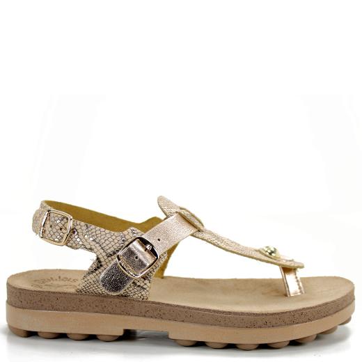 Fantasy Sandals Γυναικεία Ανατομικά πέδιλα S9005 marlena Ροζ-Χρυσό Lizard Fantasy Sandals Γυναικεία Ανατομικά πέδιλα S9005 marlena Ροζ-Χρυσό Lizard