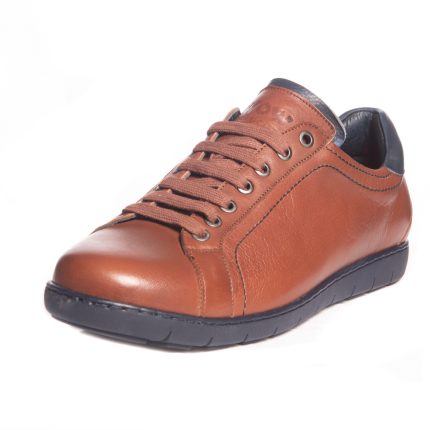 Kricket Ανδρικό Δερμάτινο Sneaker 902 καφέ