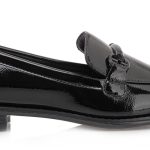 Seven Γυναικεία Loafer R134Y2221028 Μαύρο Βερνί Σπαστό