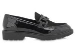 Seven Γυναικεία Loafer R185L0102U86 Μαύρο Βερνί Καστόρι