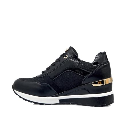 Seven Γυναικείο Sneaker T119R3954A71 395  Μαύρο Χρυσό Glitter