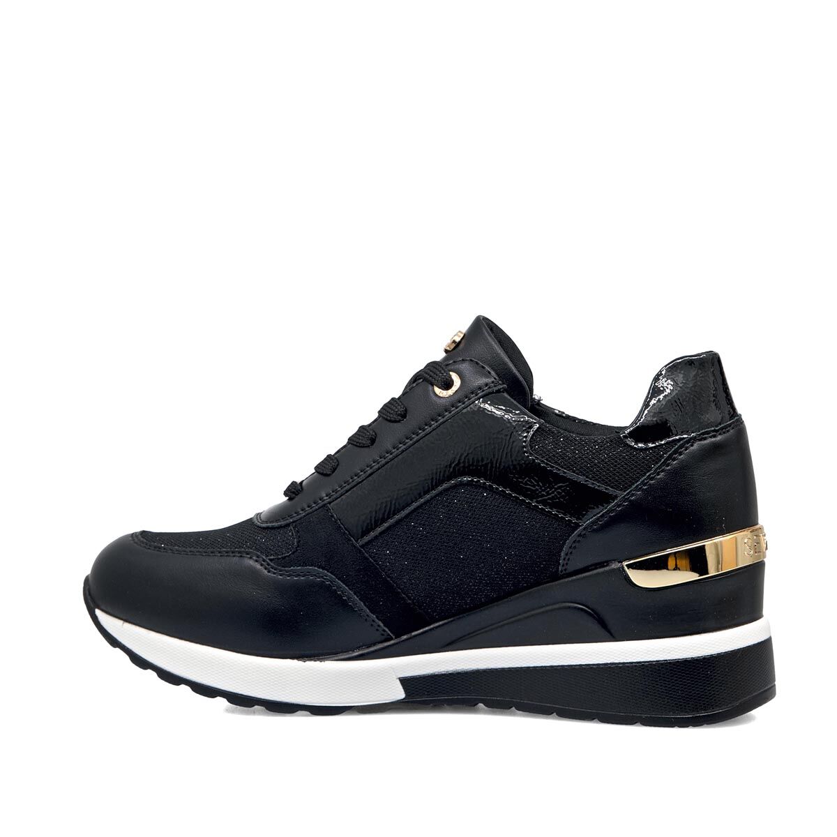 Seven Γυναικείο Sneaker T119R3954A71 395  Μαύρο Χρυσό Glitter