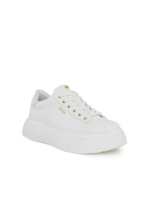 Seven Γυναικείο Sneaker P119R721225P Λευκό Κροκό
