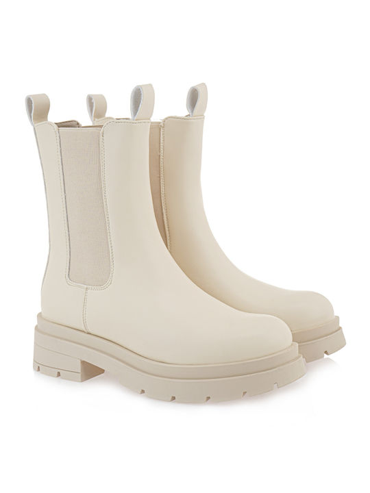 Seven Γυναικείο Μποτάκι Chelsea P319R0103411 Off White
