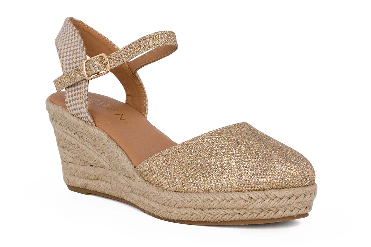 Seven Γυναικεία Εσπαντρίγια S472B0527J34 Χρυσό Glitter