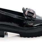 Stefania Γυναικείο  Loafer  3160 Μαύρο Λουστρίνι