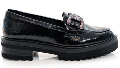 Stefania Γυναικείο  Loafer  3160 Μαύρο Λουστρίνι