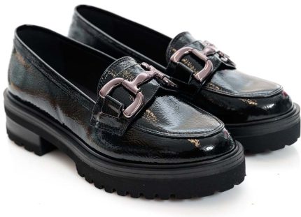 Stefania Γυναικείο  Loafer  3160 Μαύρο Λουστρίνι